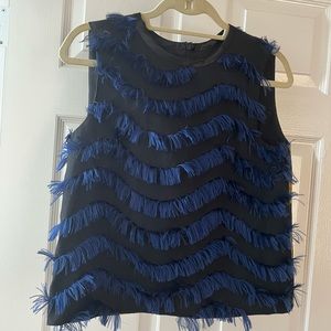 Sportmax Code statement tank— ruffle front and gorgeous yellow silk floral back